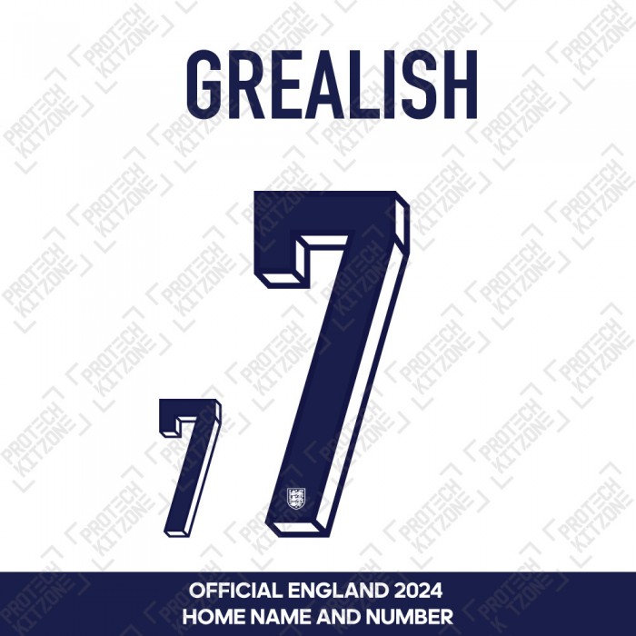 Grealish 7 - Official England 2024 Home Name and Numbering