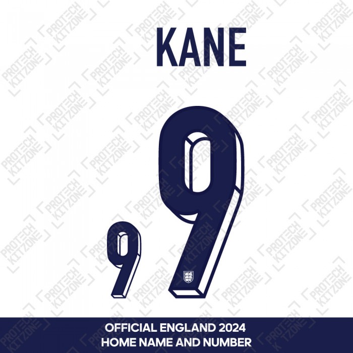 Kane 9 - Official England 2024 Home Name and Numbering