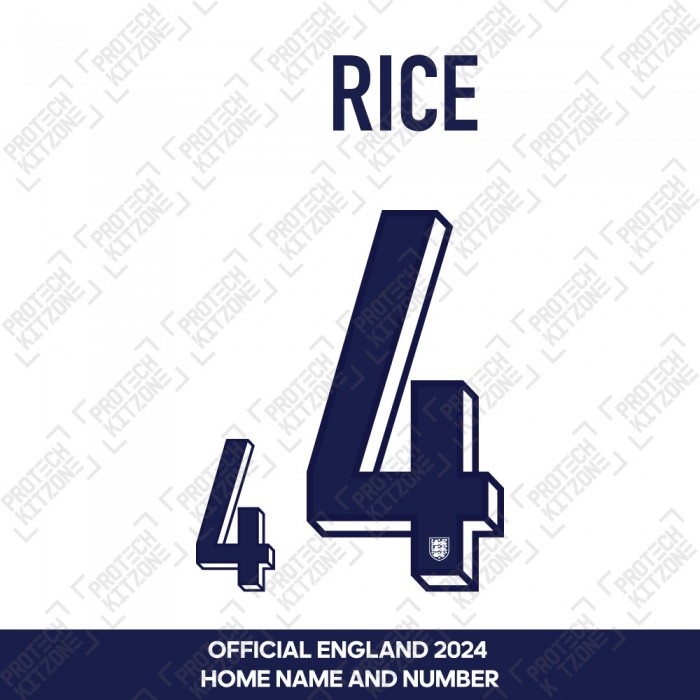 Rice 4 - Official England 2024 Home Name and Numbering