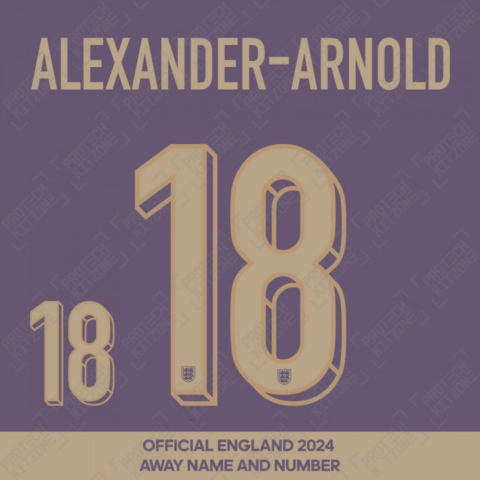 Alexander-Arnold 18 - Official England 2024 Away Name and Numbering