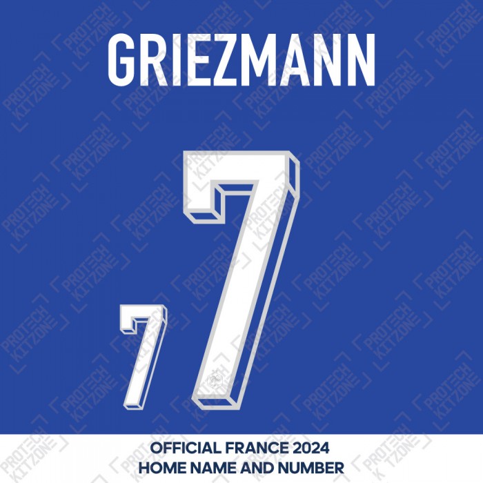 Griezmann 7 - Official France 2024 Home Name and Numbering
