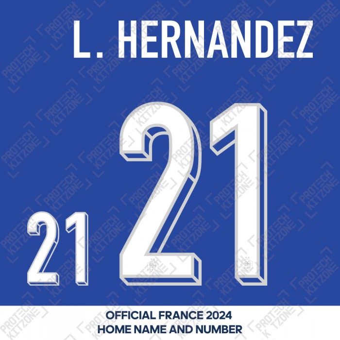 L.Hernandez 21 - Official France 2024 Home Name and Numbering