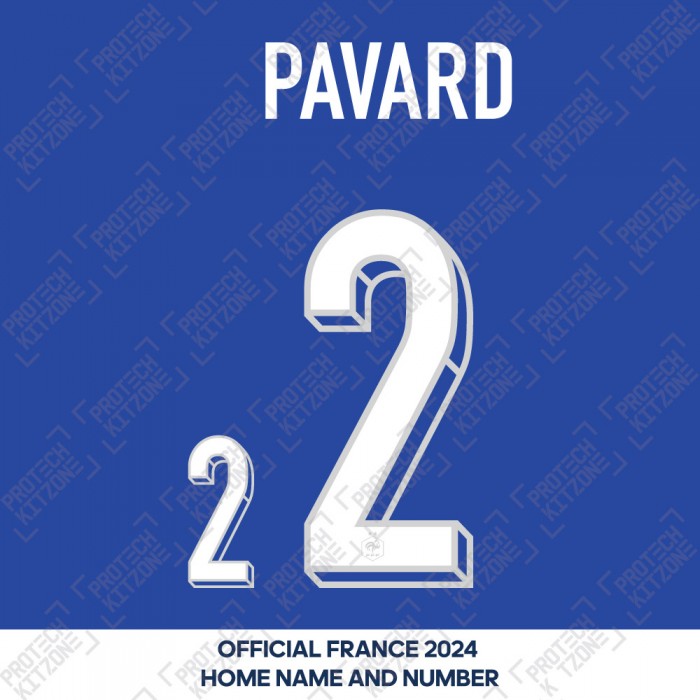 Pavard 2 - Official France 2024 Home Name and Numbering