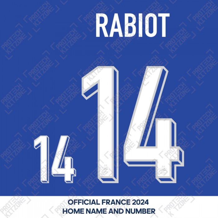 Rabiot 14 - Official France 2024 Home Name and Numbering
