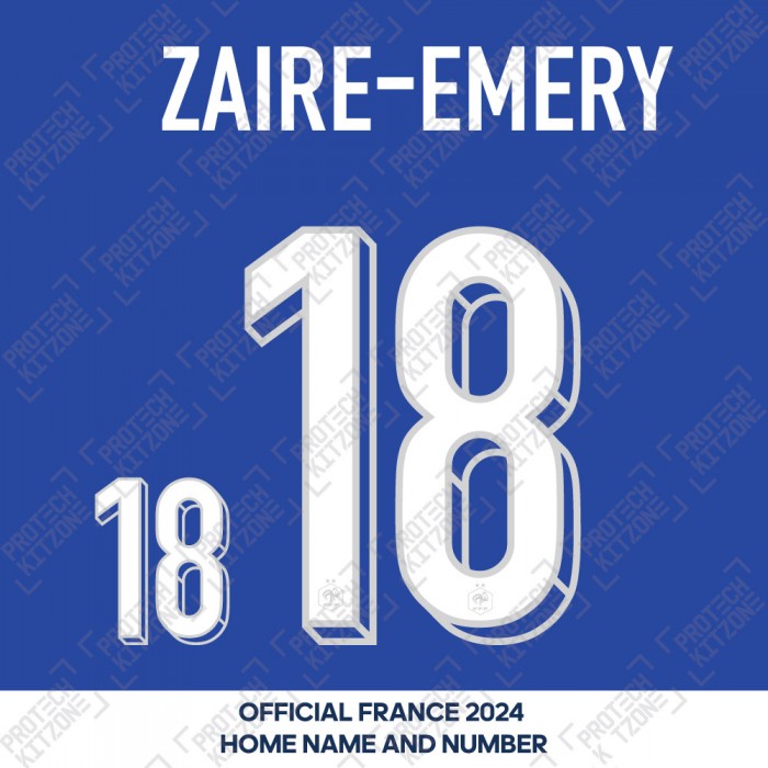 Zaire-Emery 18 - Official France 2024 Home Name and Numbering