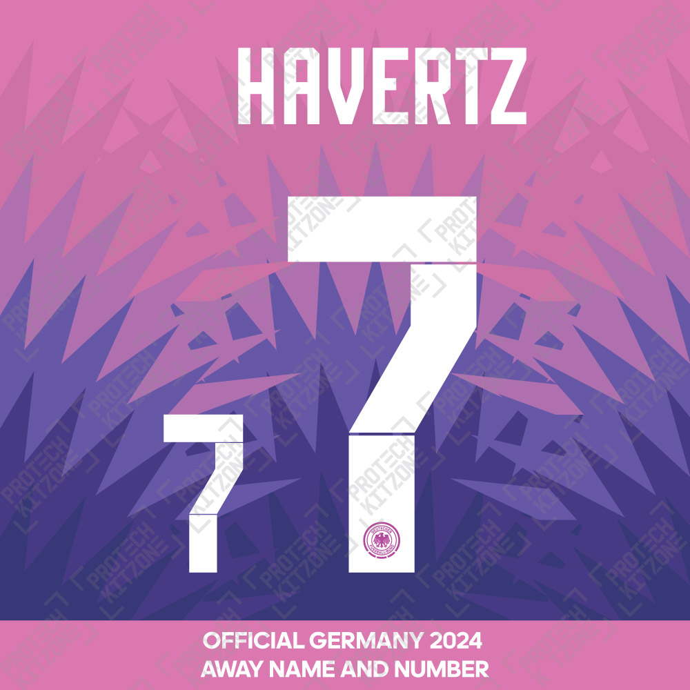 Havertz 7 - Official Germany 2024 Away Name and Numbering Havertz 7 - Official Germany 2024 Away Name and Numbering
