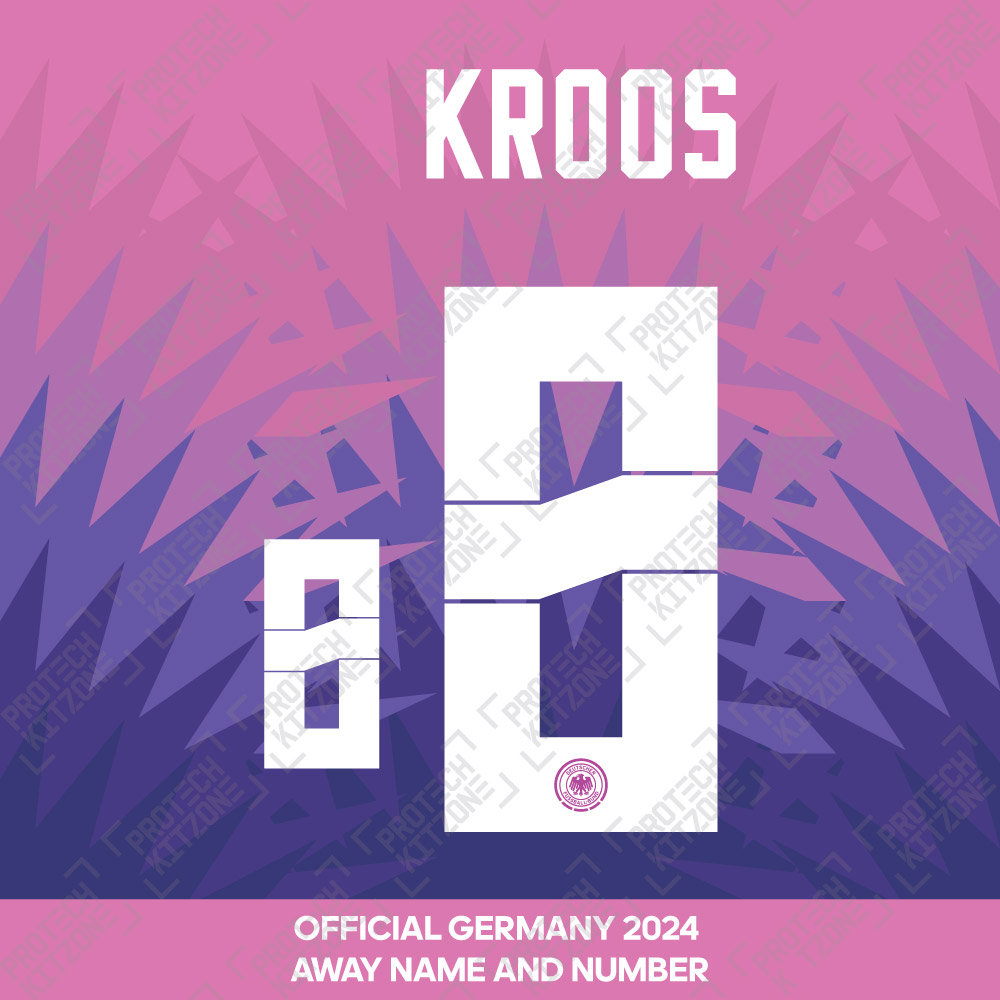 Kroos 8 - Official Germany 2024 Away Name and Numbering Kroos 8 - Official Germany 2024 Away Name and Numbering