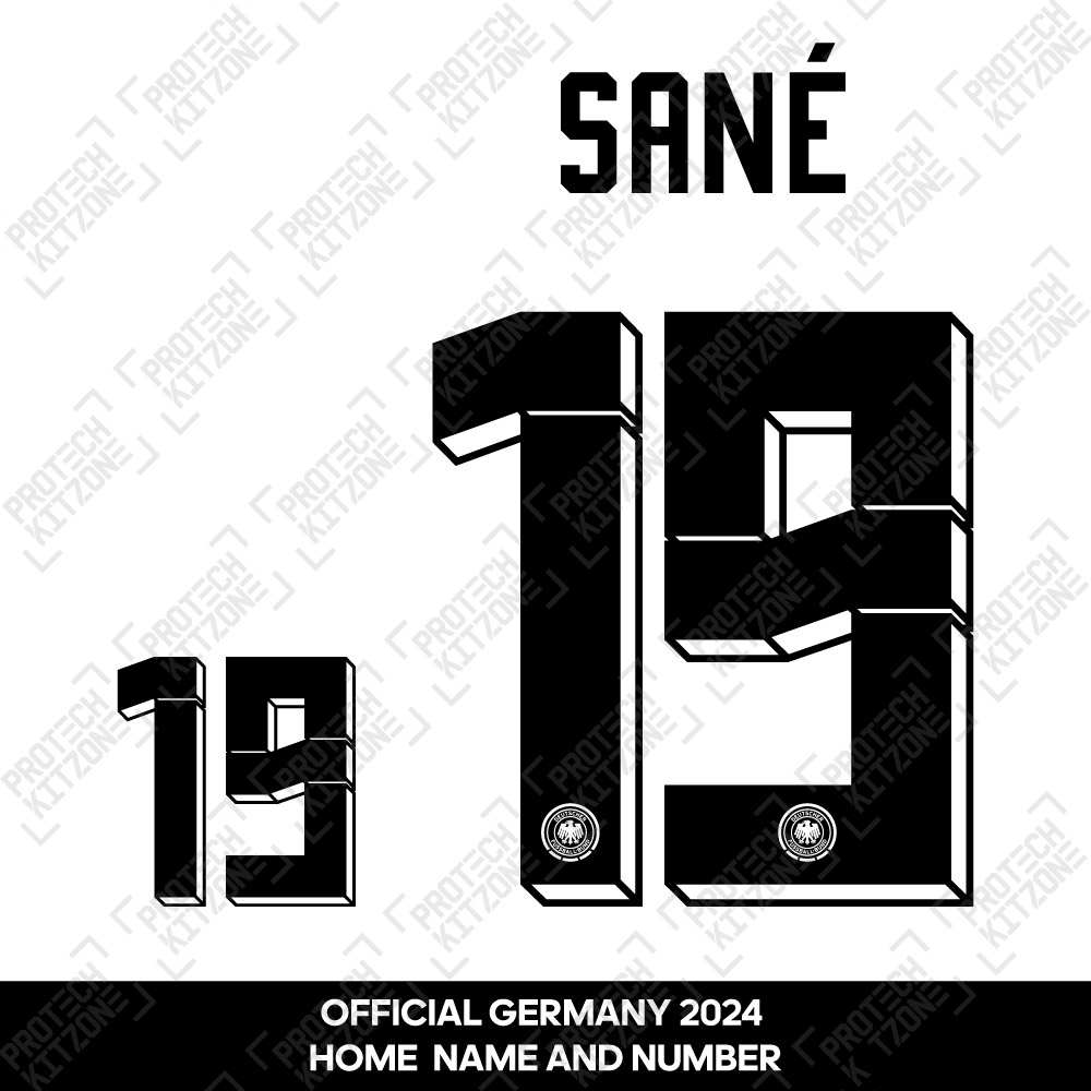 Sané 19 - Official Germany 2024 Home Name and Numbering Sané 19 - Official Germany 2024 Home Name and Numbering