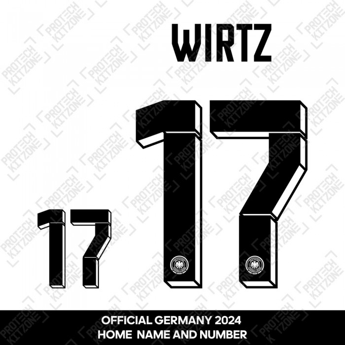 Wirtz 17 - Official Germany 2024 Home Name and Numbering
