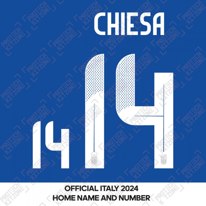Chiesa 14 - Official Italy 2024 Home Name and Numbering 