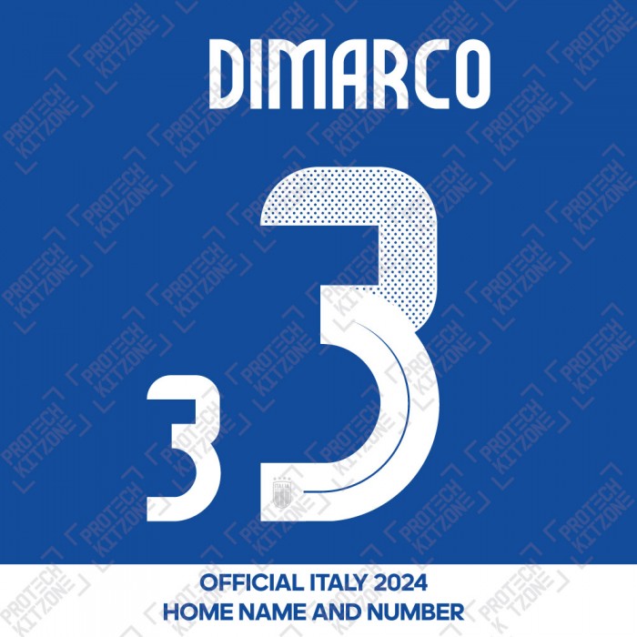 Dimarco 3 - Official Italy 2024 Home Name and Numbering 