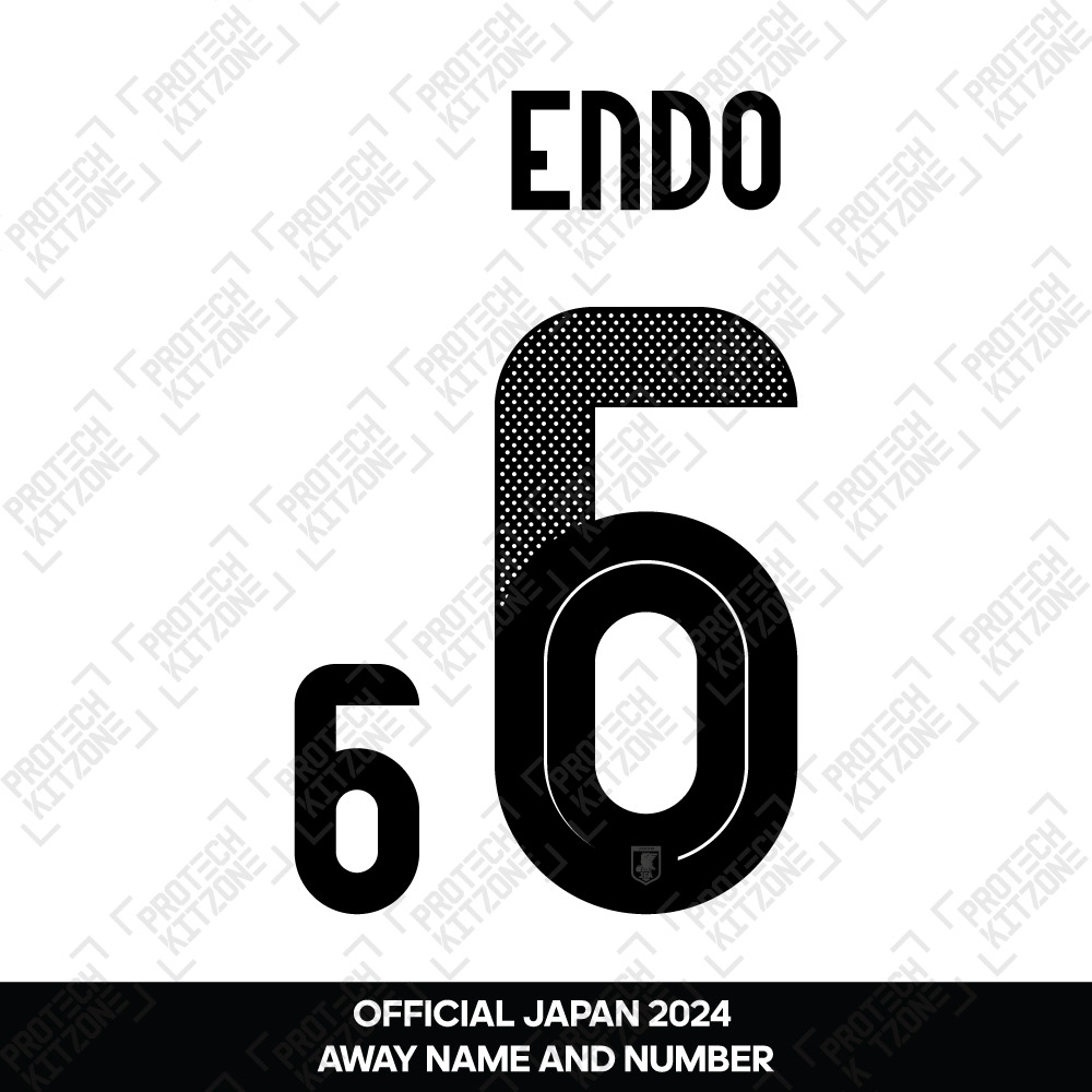Endo 6 - Official Japan 2024 Away Name and Numbering Endo 6 - Official Japan 2024 Away Name and Numbering