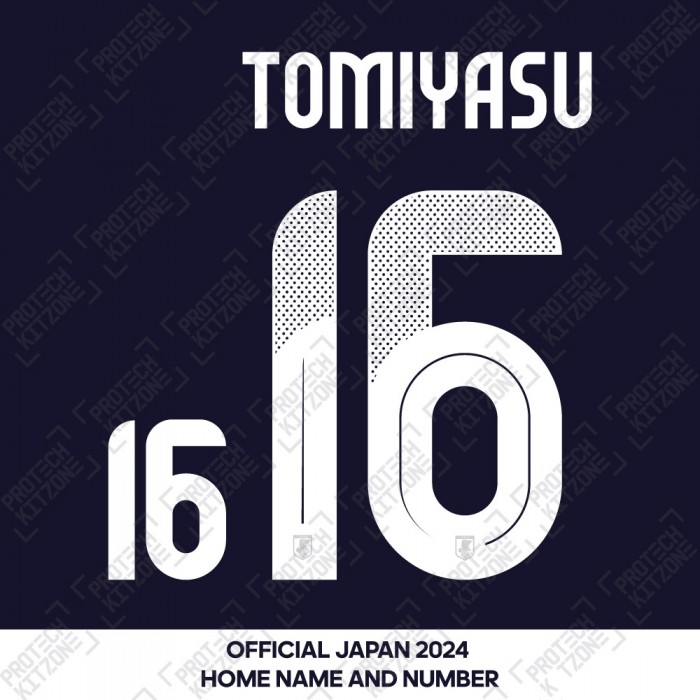 Tomiyasu 16 - Official Japan 2024 Home Name and Numbering 