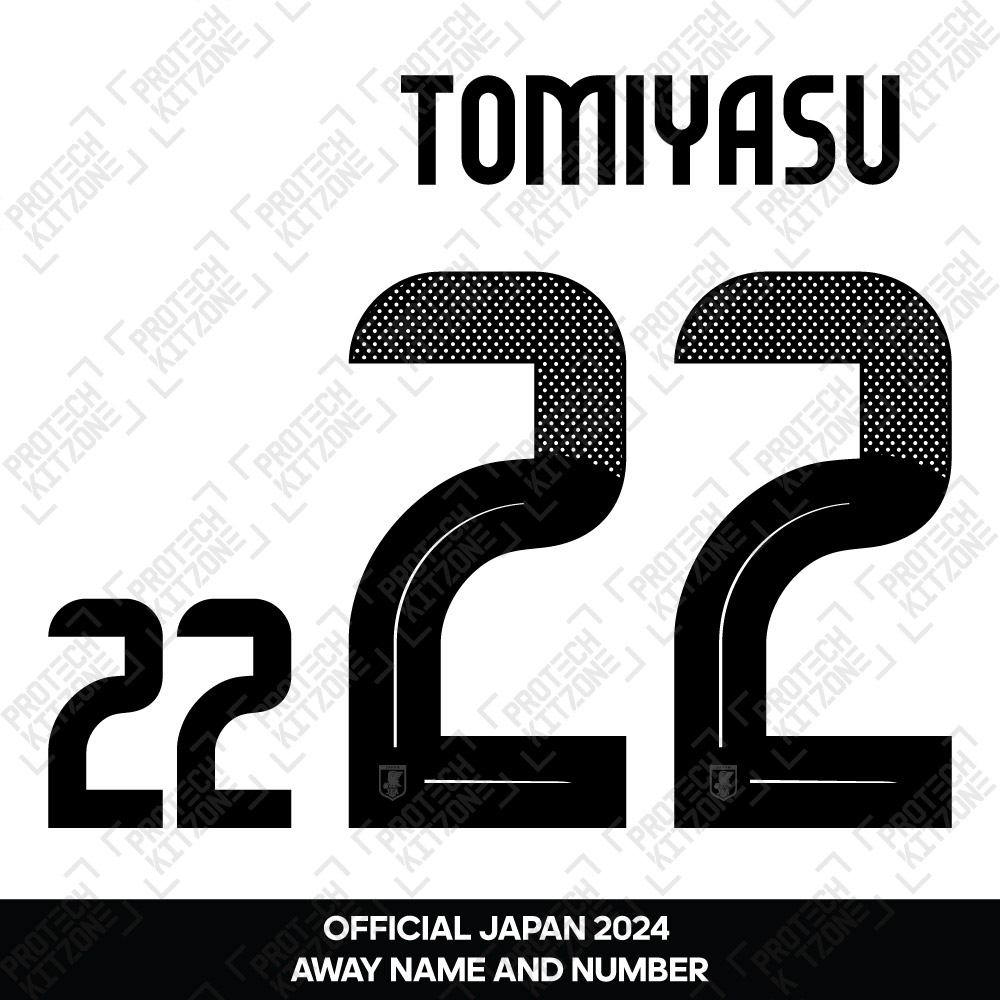 Tomiyasu 22 - Official Japan 2024 Away Name and Numbering Tomiyasu 22 - Official Japan 2024 Away Name and Numbering
