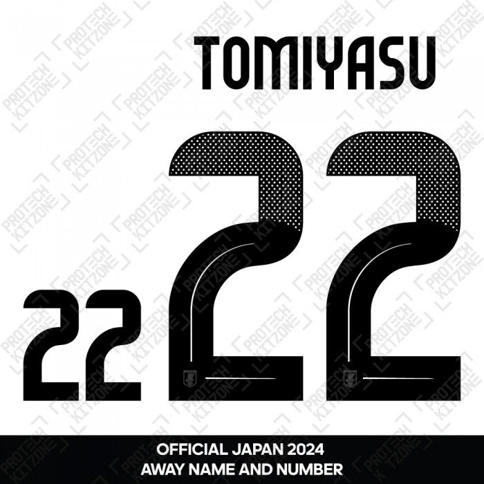 Tomiyasu 22 - Official Japan 2024 Away Name and Numbering 