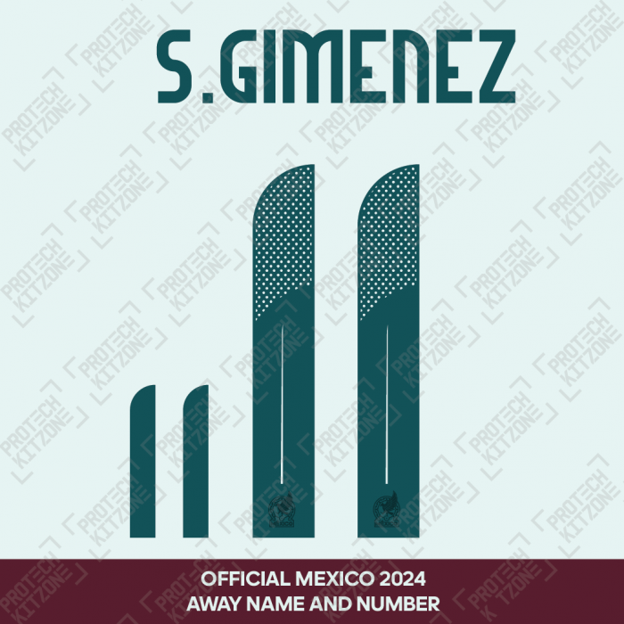 S. Gimenez 11 - Mexico 2024 Away Name and Numbering 