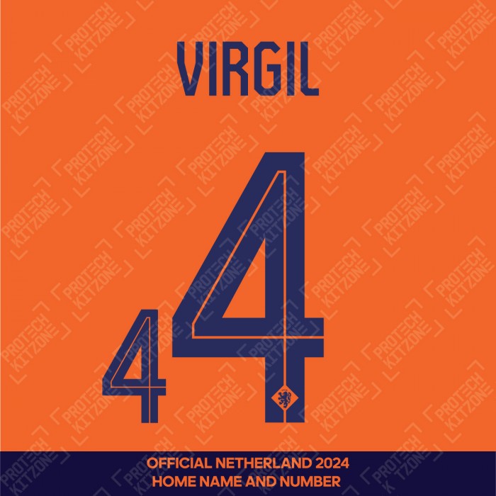 Virgil 4 - Official Netherlands 2024 Home Name and Numbering 