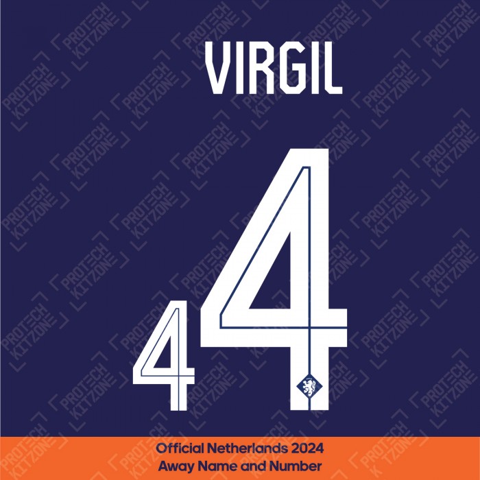 Virgil 4 - Official Netherlands 2024 Away Name and Numbering 