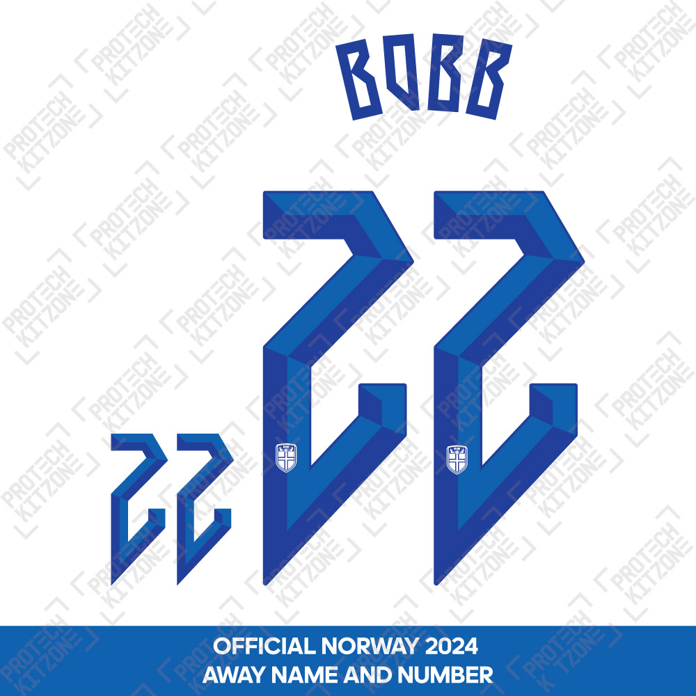 Bobb 22 - Official Norway 2024 Away Name and Numbering Bobb 22 - Official Norway 2024 Away Name and Numbering