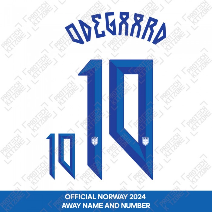 Ødegaard 10 - Official Norway 2024 Away Name and Numbering 