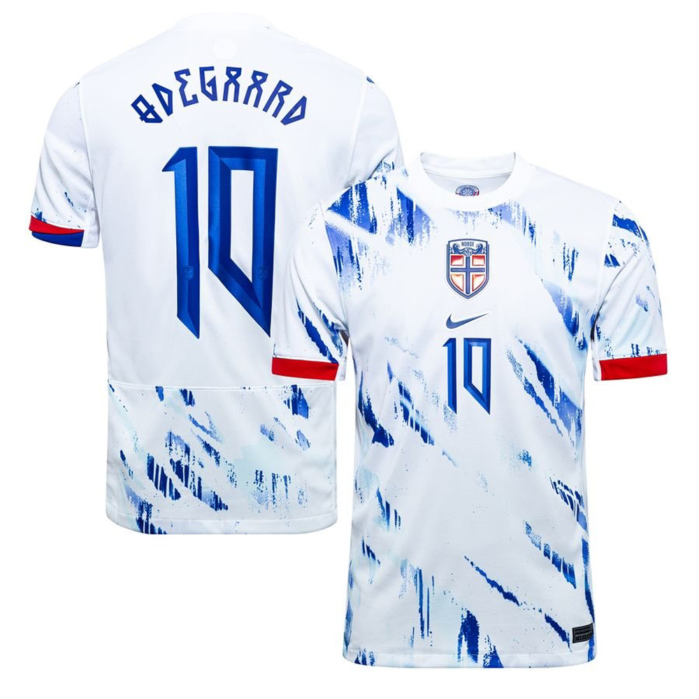 Norway 2024 Away Shirt With Name and Numbering (FZ0161-100, Norway, Nike) by www.protechkitzone.com Norway 2024 Away Shirt With Name and Numbering