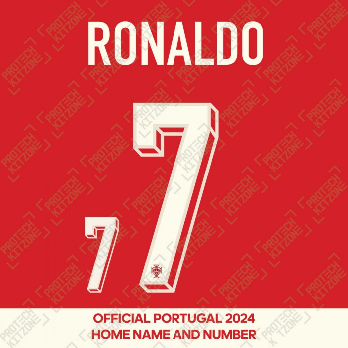 Ronaldo 7 - Official Portugal 2024 Home Name and Numbering