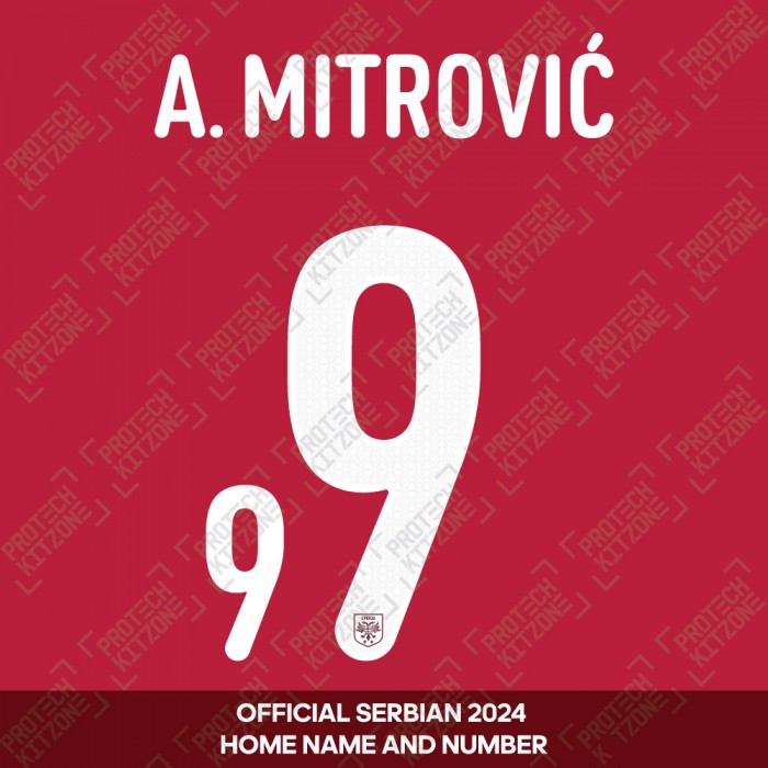A. Mitrović 9 - Official Serbia 2024 Home Name and Numbering