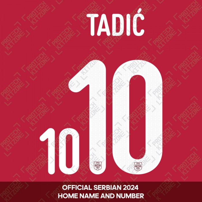 Tadić 10 - Official Serbia 2024 Home Name and Numbering