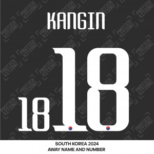 Kangin 18 - Official South Korea 2024 Away Name and Numbering