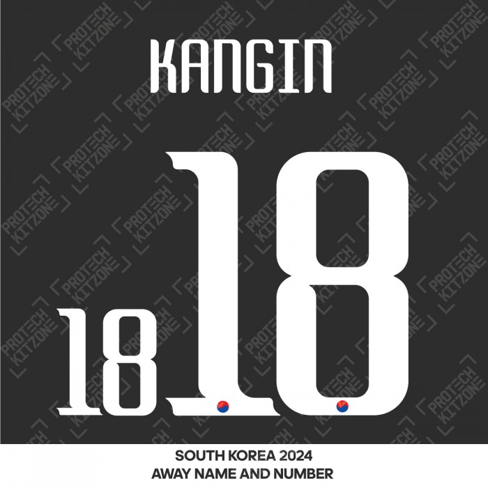 Kangin 18 - Official South Korea 2024 Away Name and Numbering
