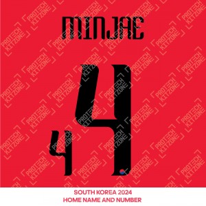 Minjae 4 - Official South Korea 2024 Home Name and Numbering