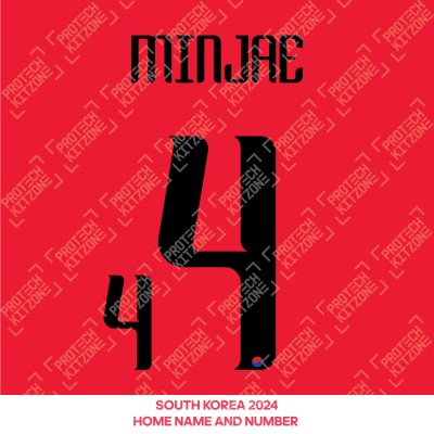 Minjae 4 - Official South Korea 2024 Home Name and Numbering