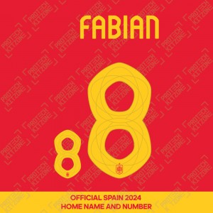 Fabian 8 - Official Spain 2024 Home Name and Numbering 