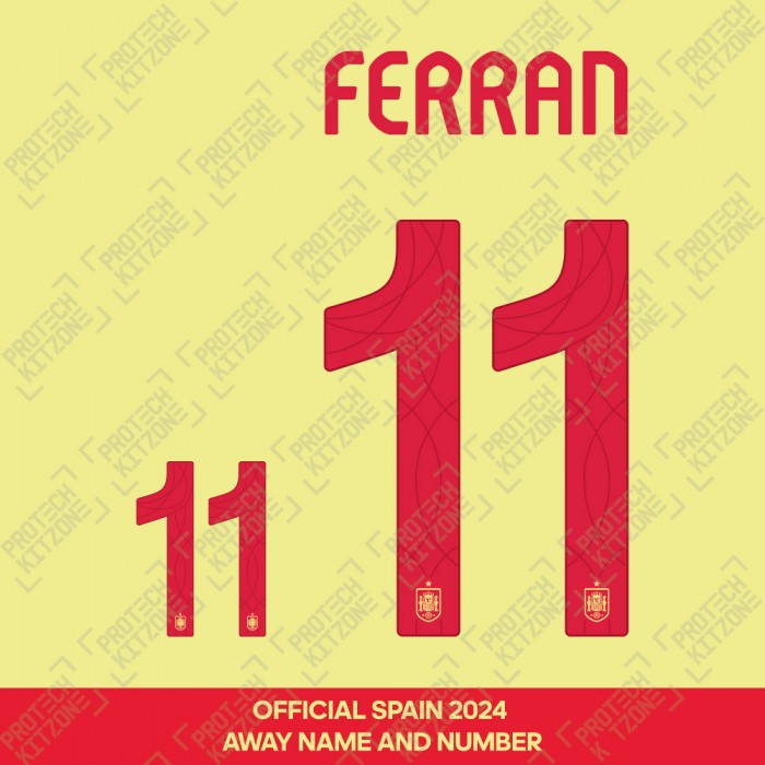 Ferran 11 - Official Spain 2024 Away Name and Numbering 