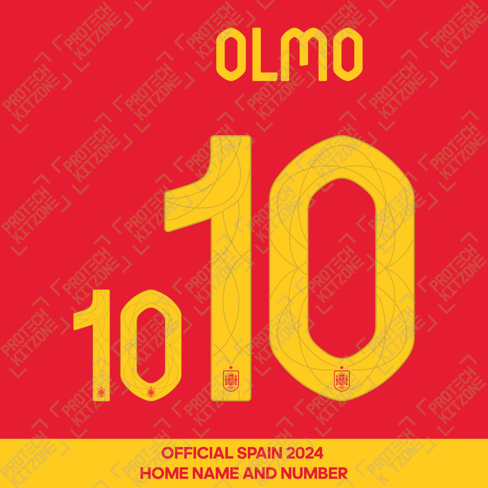 Olmo 10 - Official Spain 2024 Home Name and Numbering Olmo 10 - Official Spain 2024 Home Name and Numbering