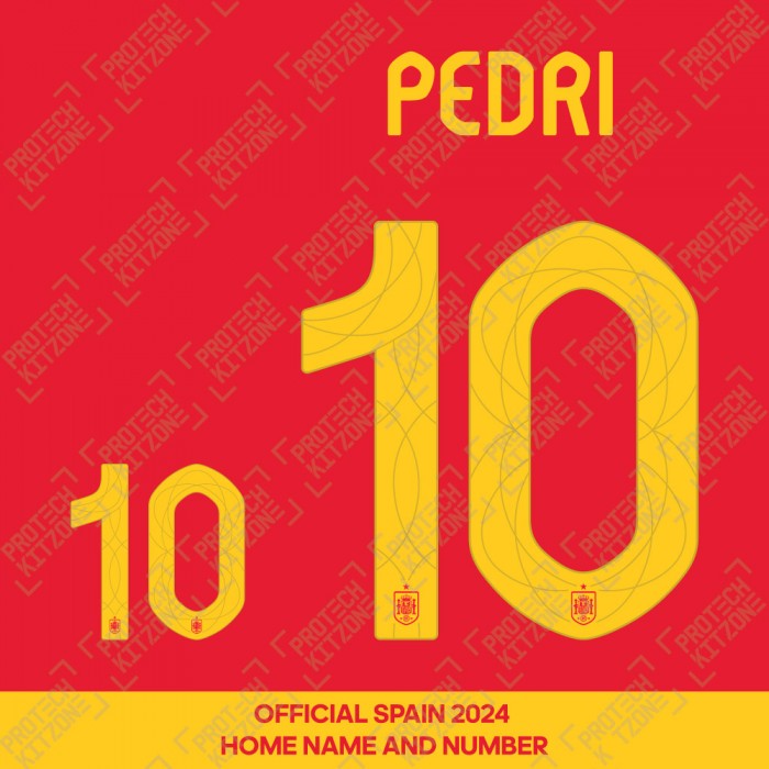 Pedri 10 - Official Spain 2024 Home Name and Numbering 