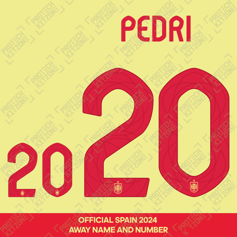 Pedri 20 - Official Spain 2024 Away Name and Numbering Pedri 20 - Official Spain 2024 Away Name and Numbering