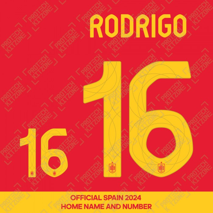 Rodrigo 16 - Official Spain 2024 Home Name and Numbering 