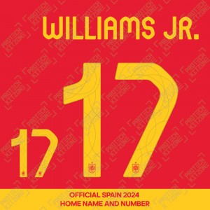 Williams Jr 17 - Official Spain 2024 Home Name and Numbering 