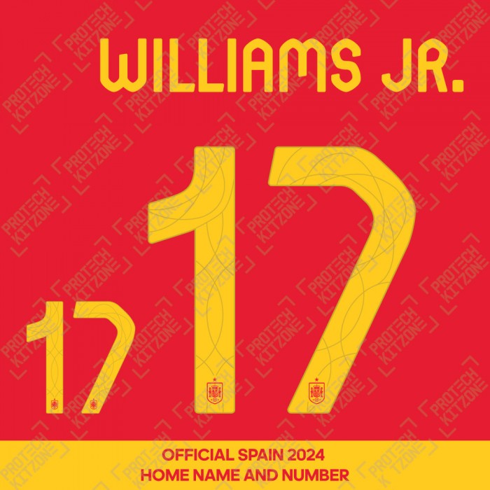 Williams Jr 17 - Official Spain 2024 Home Name and Numbering 