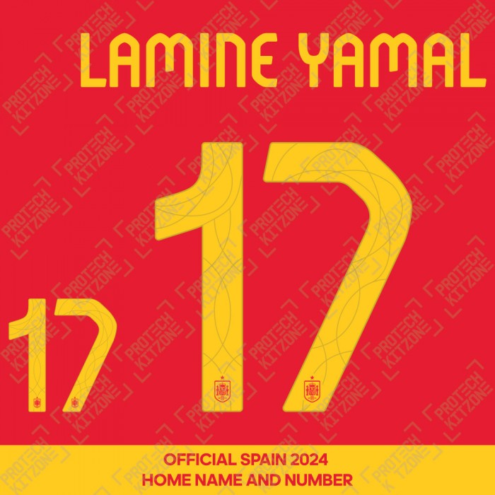 Lamine Yamal 17 - Official Spain 2024 Home Name and Numbering 