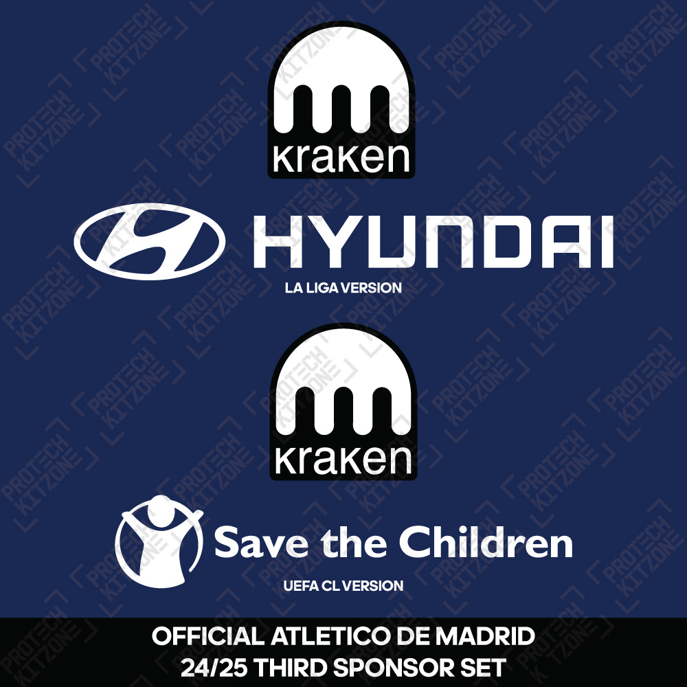Official Atletico de Madrid 2024/25 Third Sponsor Set Official Atletico de Madrid 2024/25 Third Sponsor Set