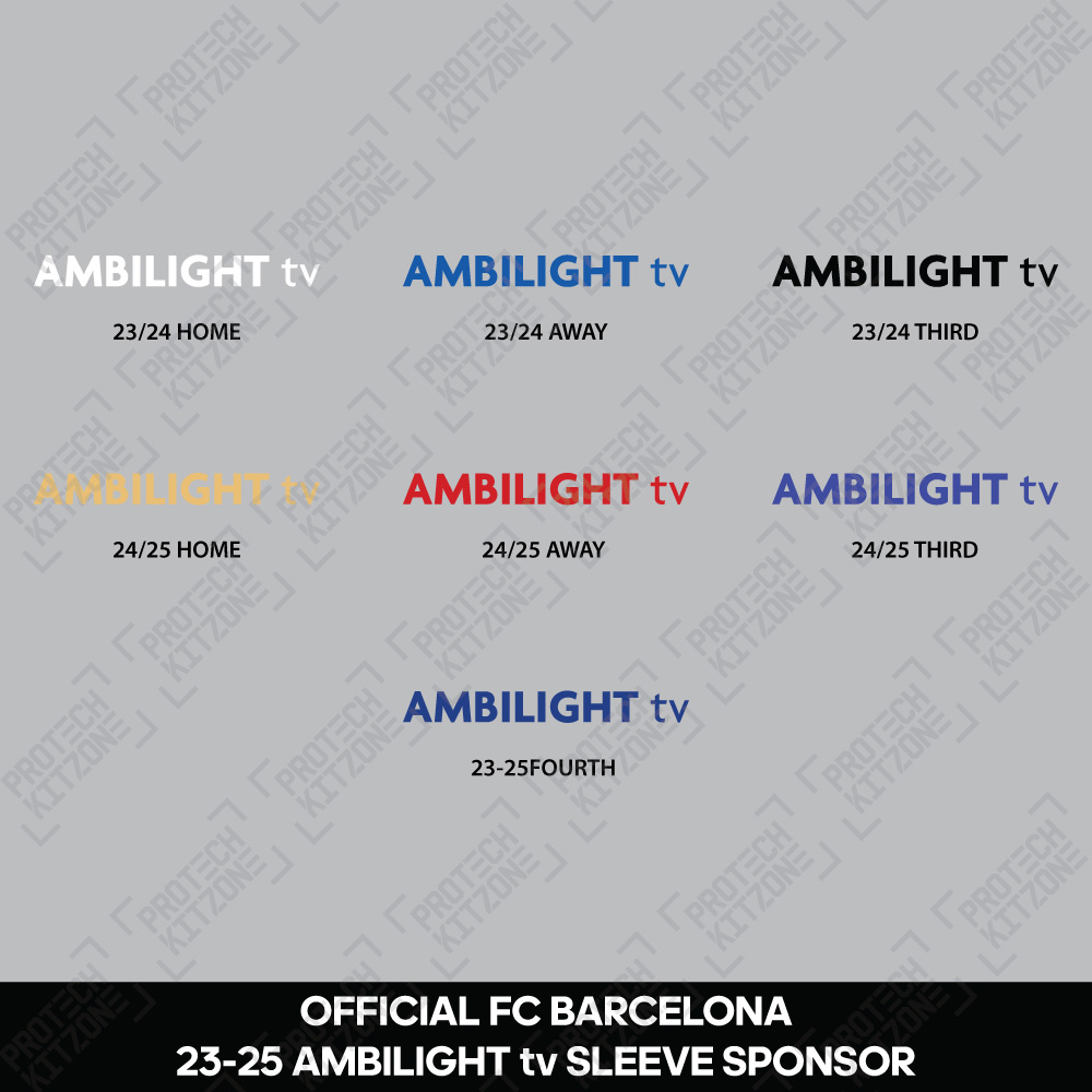 Official AMBILIGHT tv Sleeve Sponsor (For FC Barcelona 2023-25 Shirt) - Player Size Official AMBILIGHT tv Sleeve Sponsor (For FC Barcelona 2023-25 Shirt) - Player Size