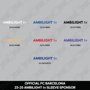 Official AMBILIGHT tv Sleeve Sponsor (For FC Barcelona 2023-25 Shirt) - Player Size