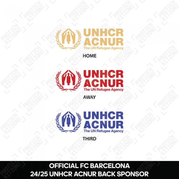 Official UNHCR ACNUR Back Sponsor (For FC Barcelona 2024/25 Shirt) - Player Size