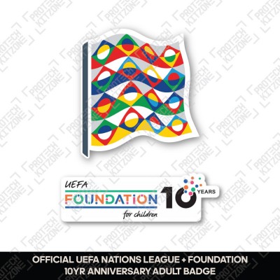 Official UEFA Nations League + Foundation For Children 10 Years Anniversary Badges