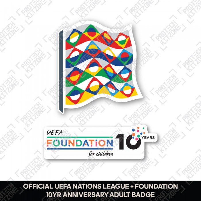 Official UEFA Nations League + Foundation For Children 10 Years Anniversary Badges
