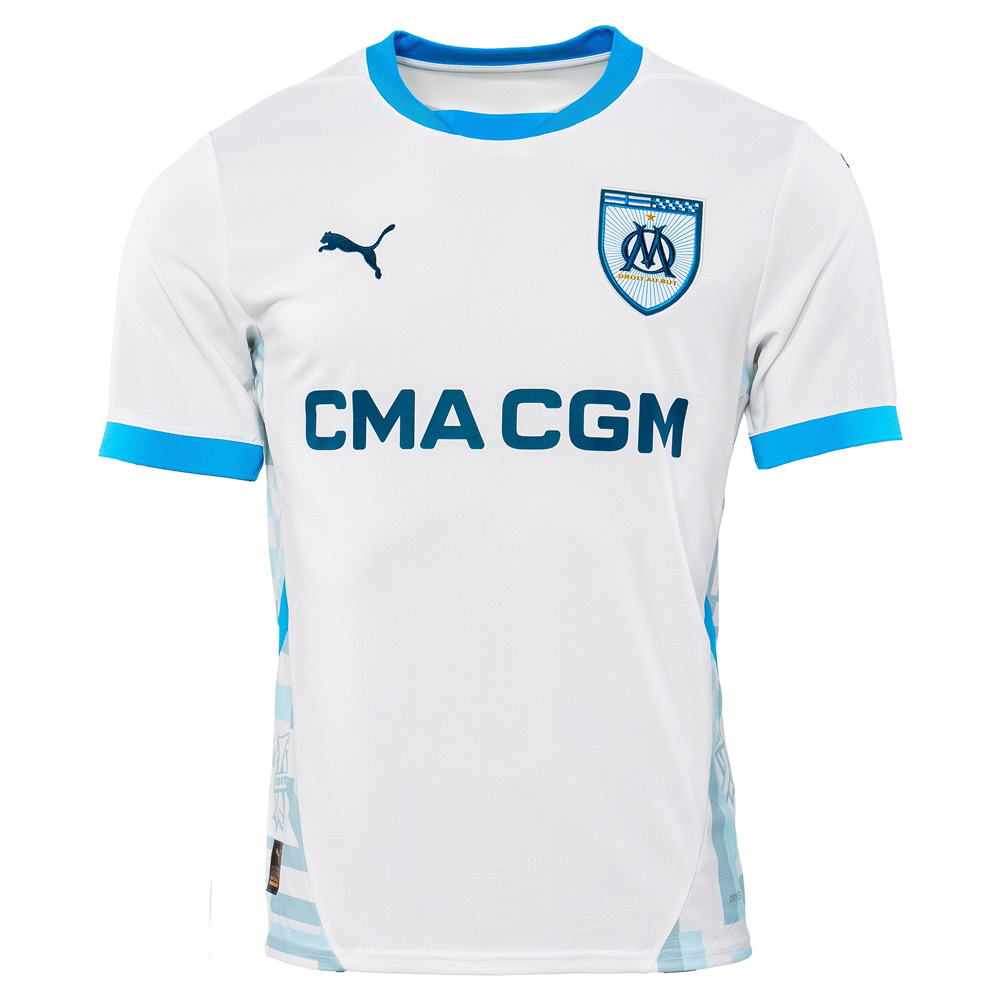 Olympique de Marseille 2024/25 Home Shirt (775286-01, Jerseys / Shirts, Puma) by www.protechkitzone.com Olympique de Marseille 2024/25 Home Shirt