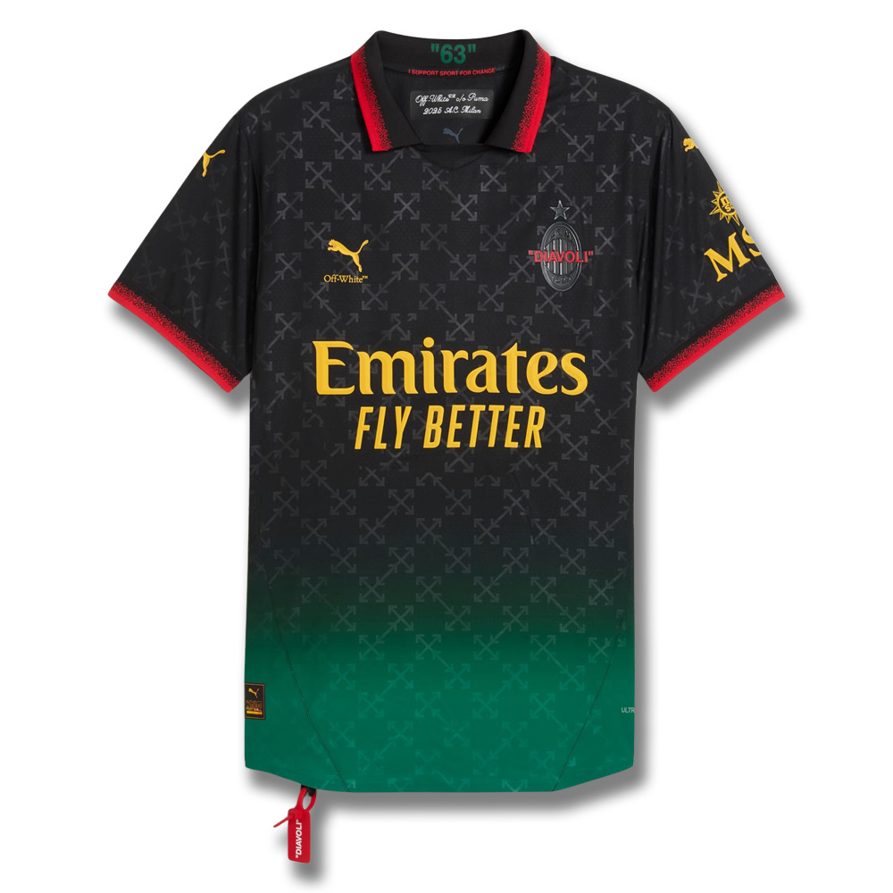 Puma x AC Milan x Off-White™ 2024/25 Authentic Shirt - Black (783000-01, Soccer Jerseys, Puma) by www.protechkitzone.com Puma x AC Milan x Off-White™ 2024/25 Authentic Shirt - Black