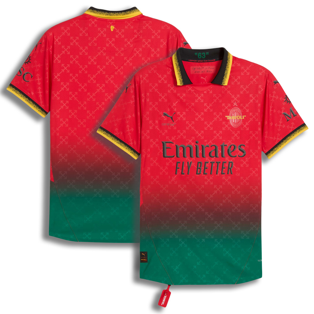 Puma x AC Milan x Off-White™ 2024/25 Authentic Shirt - Red Puma x AC Milan x Off-White™ 2024/25 Authentic Shirt - Red
